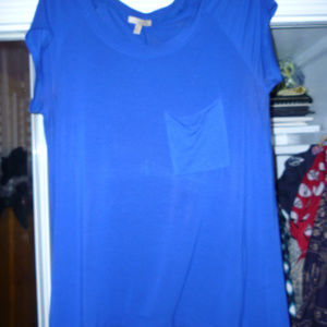 Bordeaux L royal blue knit top cap sleeves